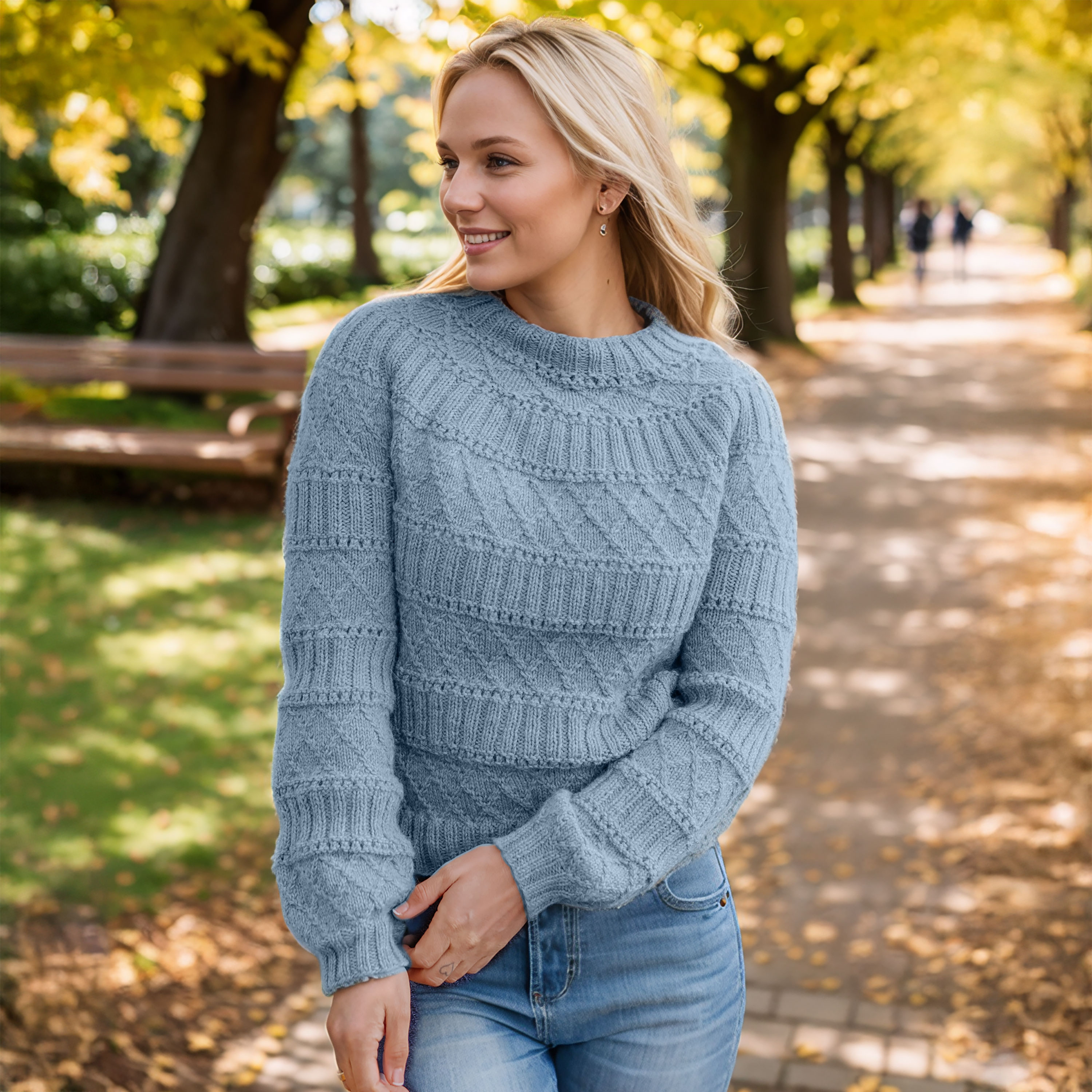 Azure Structure Yoke Sweater — image 1 / 1